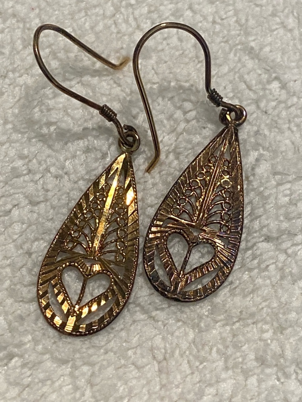 Sterling silver 925 Turkey Teardrop Heart Filigree Earrings - Women Jewelry